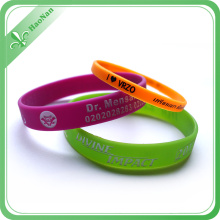 Bracelete personalizado colorido do silicone do projeto do logotipo